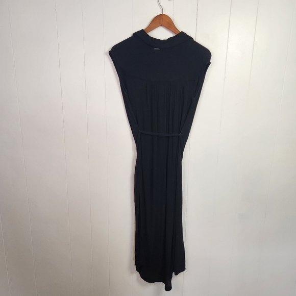 Billabong Sleeveless Black Midi Shirt Dress Button Down Belt Womens Small - Picture 4 of 8